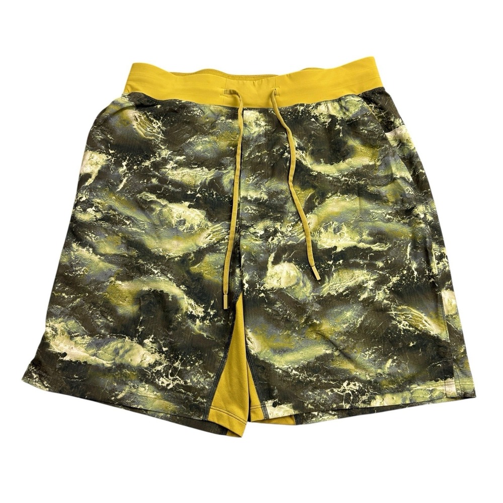 Lululemon T.H.E. Linerless Short 9" - High Dive Auric Gold Mulit Mens Large